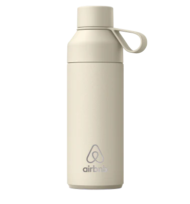 laser engraved logo on water bottles