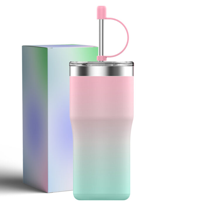 500ml Pink/Blue Gradient Insulated stainless steel mug - Image 1
