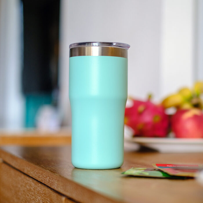 500ml black vacuum mug with straw - Image 6