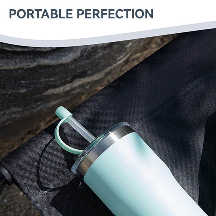 500ml black vacuum mug with straw - Image 5