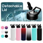 1000ML White/Black Gradient Stainless Water Bottle - Image 2