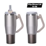 flip straw lid for rotatable-handle tumbler